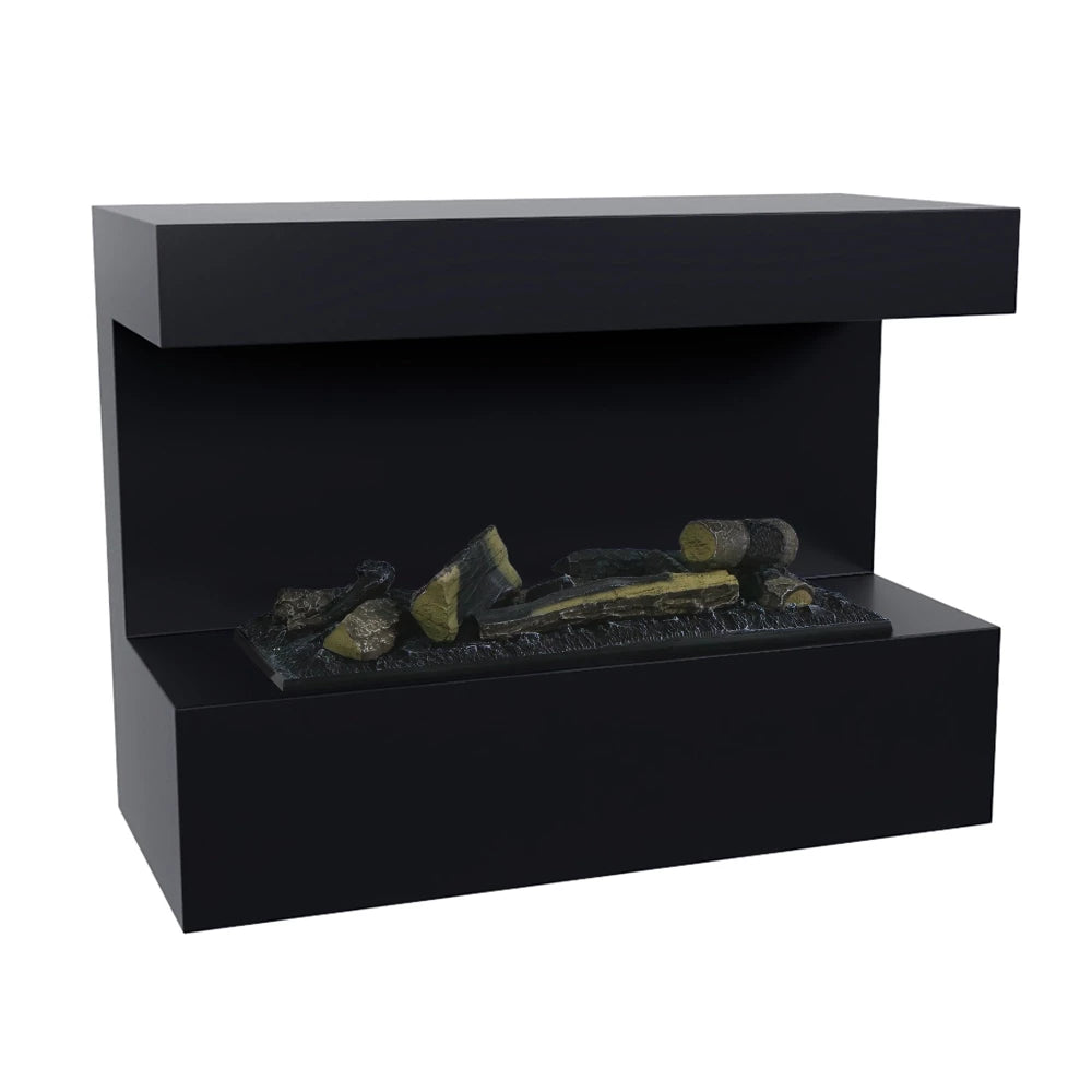 Steinsdal Wall-Mounted Water Vapour Fireplace - Black