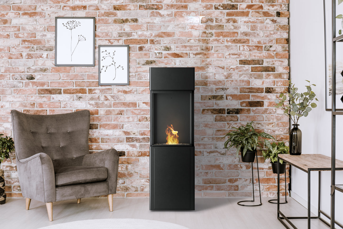 Freestanding Bioethanol Fireplace UK - Planika Arcticon Black