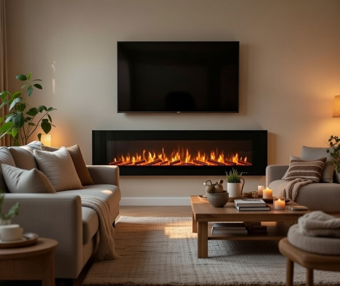 Electric Fireplace UK - Azurite Black 213cm