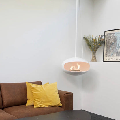 Hanging Bioethanol Fireplace UK - Cocoon Aeris White