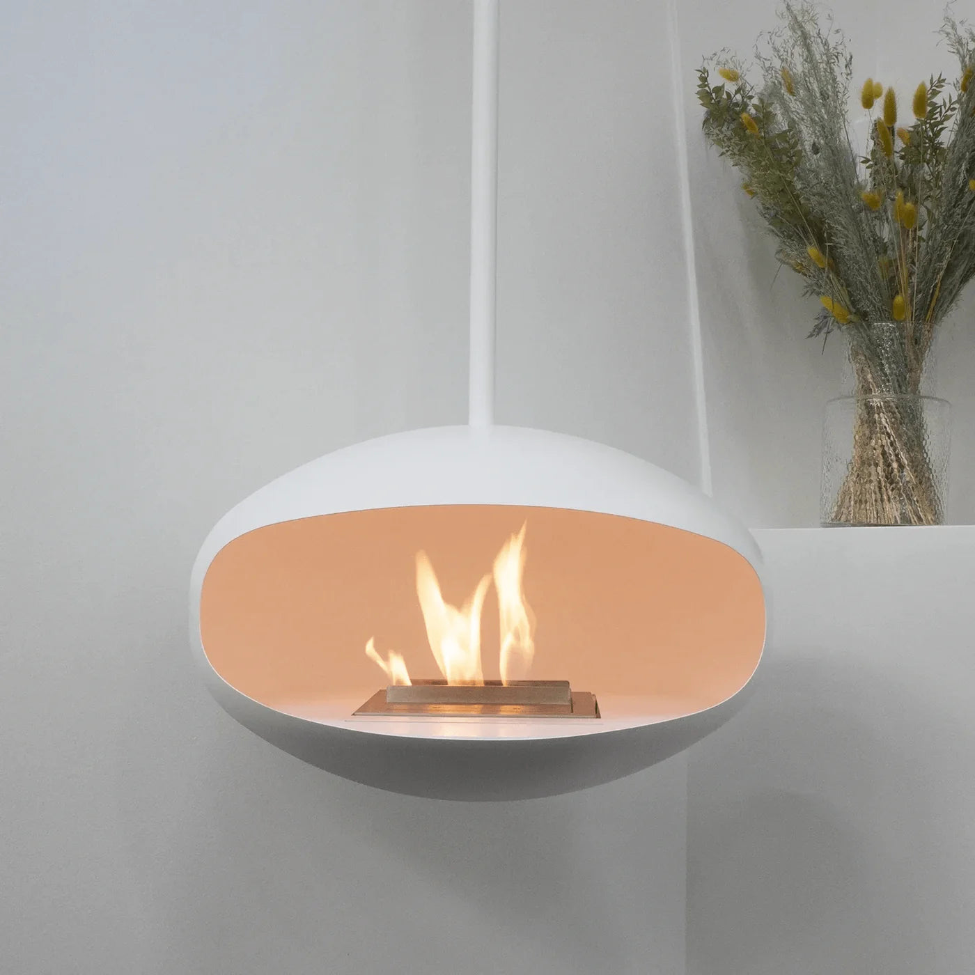 Hanging Bioethanol Fireplace UK - Cocoon Aeris White