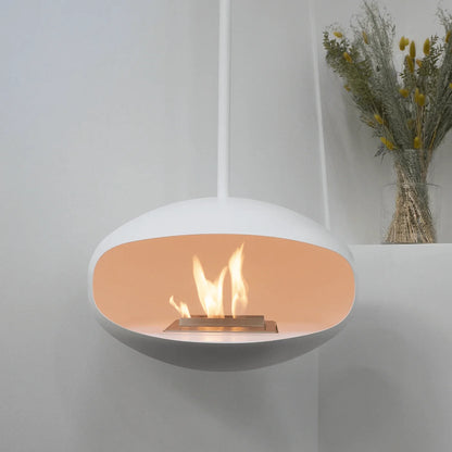 Hanging Bioethanol Fireplace UK - Cocoon Aeris White