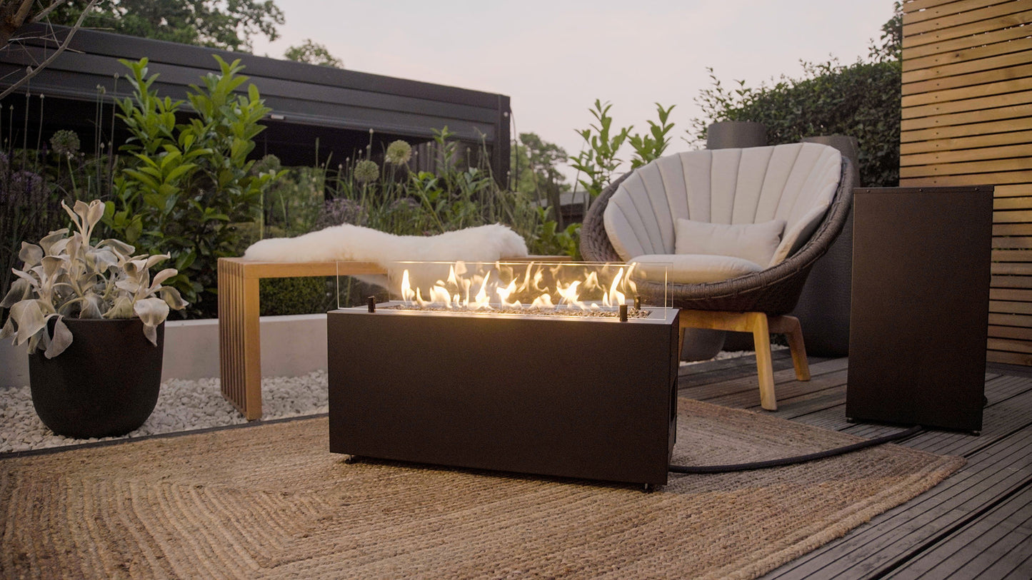 Outdoor Gas Fire Pit UK – Planika Rio with Cover