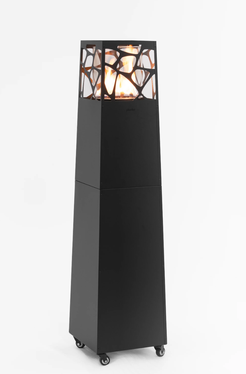 Outdoor Gas Patio Heater UK – Planika Pyramid Grey with Cover