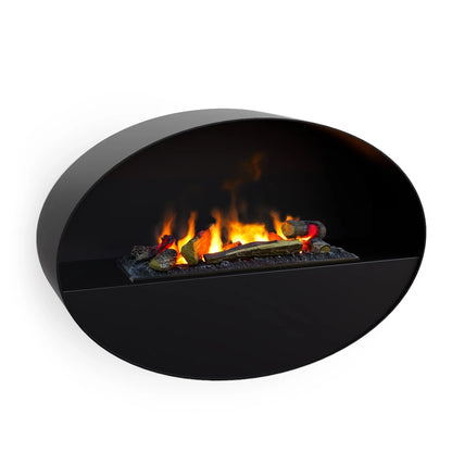 Kjos Wall-Mounted Water Vapour Fireplace - Black
