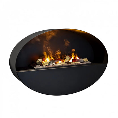 Kjos Wall-Mounted Water Vapour Fireplace - Black