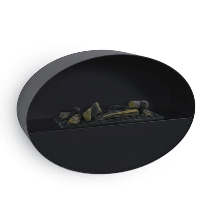 Kjos Wall-Mounted Water Vapour Fireplace - Black
