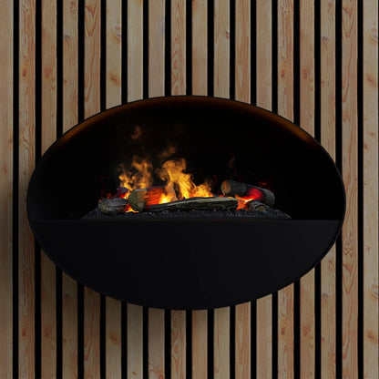 Kjos Wall-Mounted Water Vapour Fireplace - Black