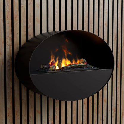 Kjos Wall-Mounted Water Vapour Fireplace - Black