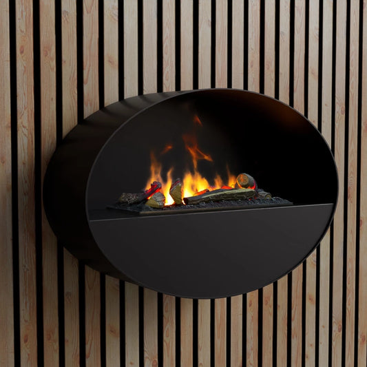 Wall Mounted Water Vapour Fireplace UK - Kjos Black
