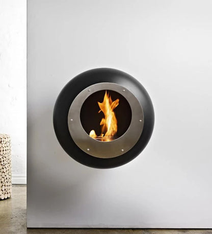 Wall Mounted Bioethanol Fireplace UK - Cocoon Vellum Matte Black