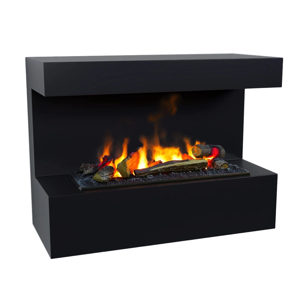 Steinsdal Wall-Mounted Water Vapour Fireplace - Black