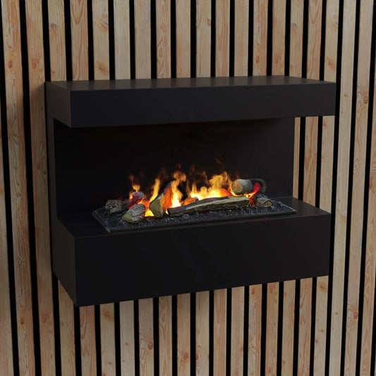 Wall Mounted Water Vapour Fireplace UK - Steinsdal Black