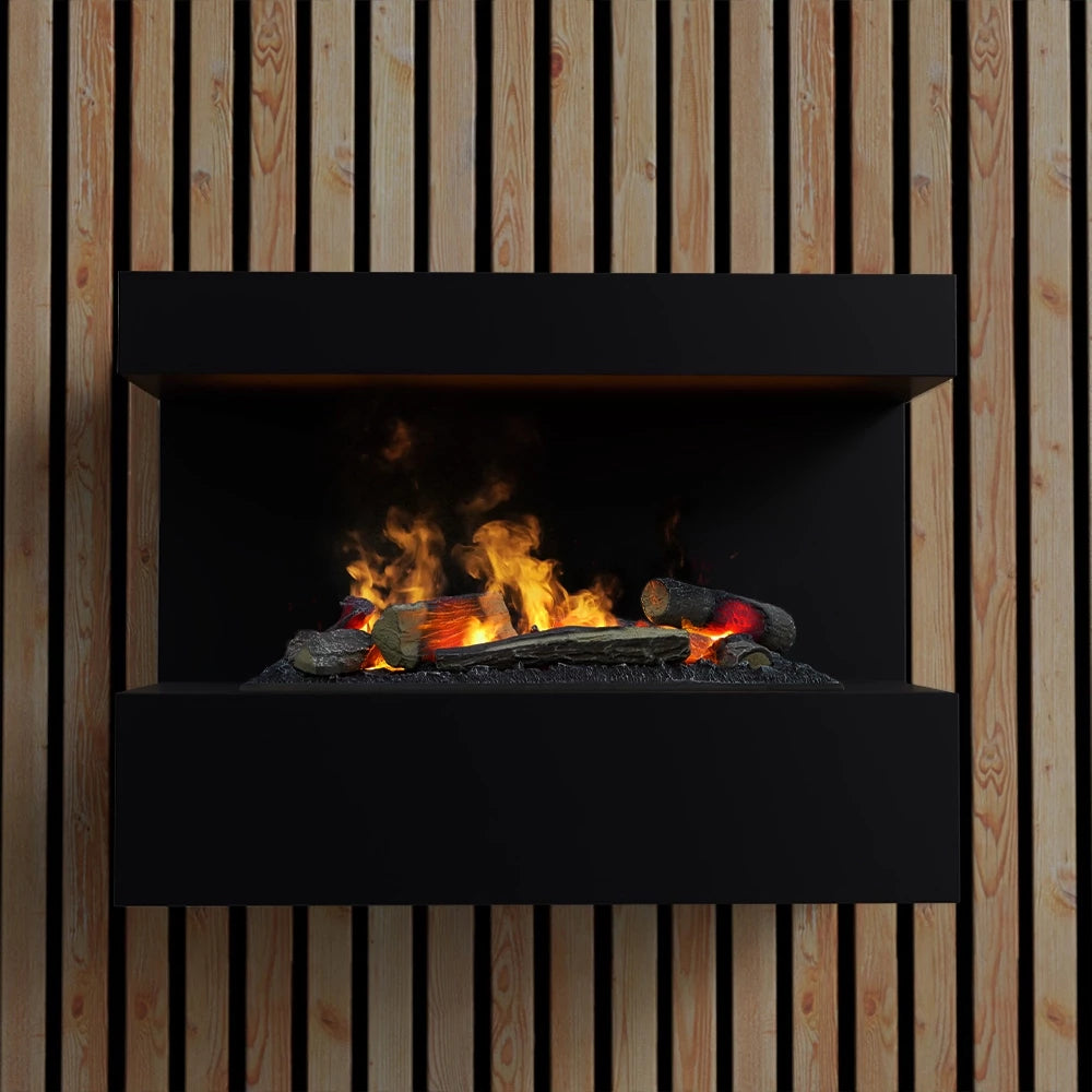 Steinsdal Wall-Mounted Water Vapour Fireplace - Black